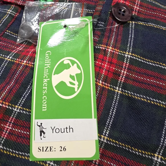 Plaid Golf Knickers 'Par 5' Youth Navy Stewart 26 YOUTH M 10/12 - Picture 4 of 6